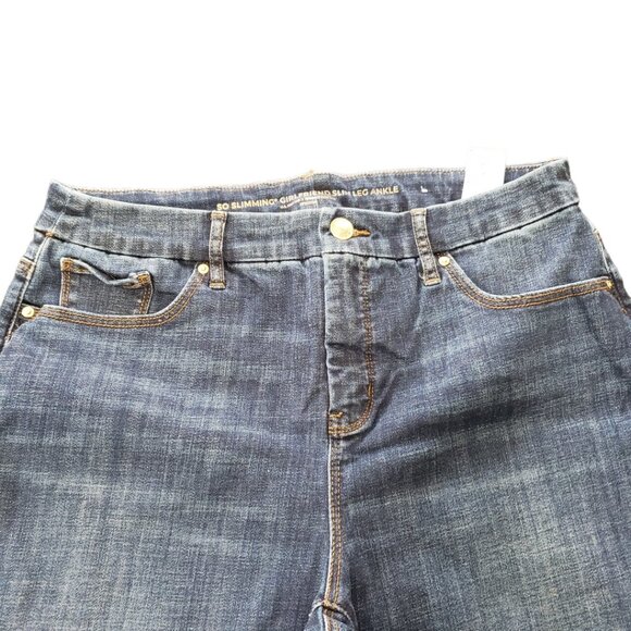 CT1466 Chico's So Slimming Girlfriend Slim Leg Ankle Jean 10R - Picture 2 of 7